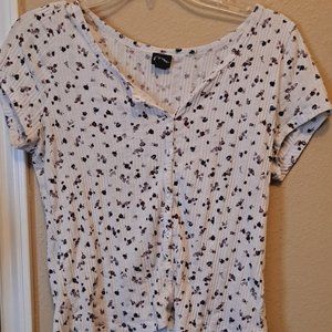 Art Class Floral Button Top